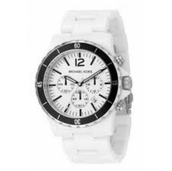 Michael Kors men's white chronograph watch MK 8127 - Picture 1 of 7